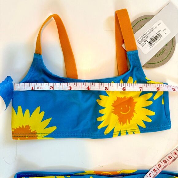 NWT Stella McCartney Kids "Smiley Sun" two-piece blue swimsuit  Size 4 - Picture 5 of 8